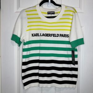 Karl Lagerfeld striped sweater top Medium